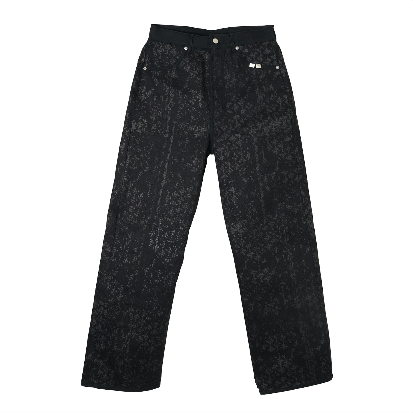 Tribal Pattern Rubber Printing Denim 【Black】TPR001-BK