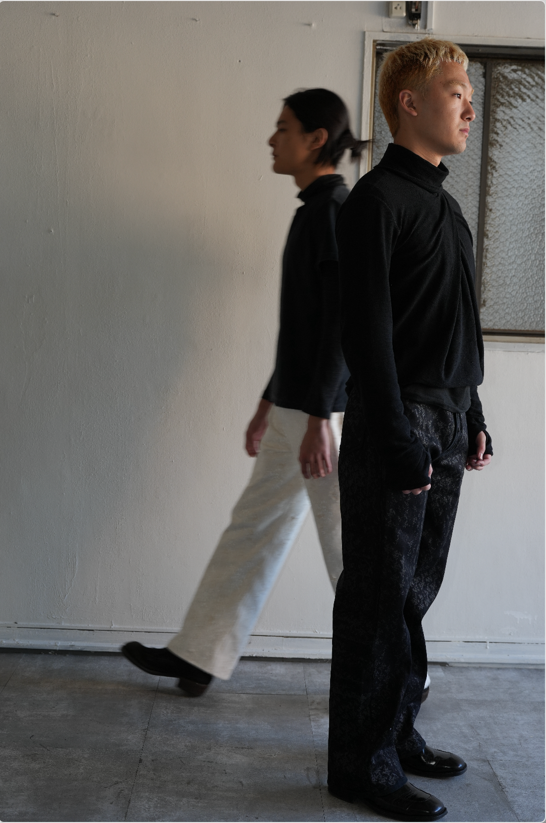 Tribal Pattern Rubber Printing Denim 【Black】TPR001-BK