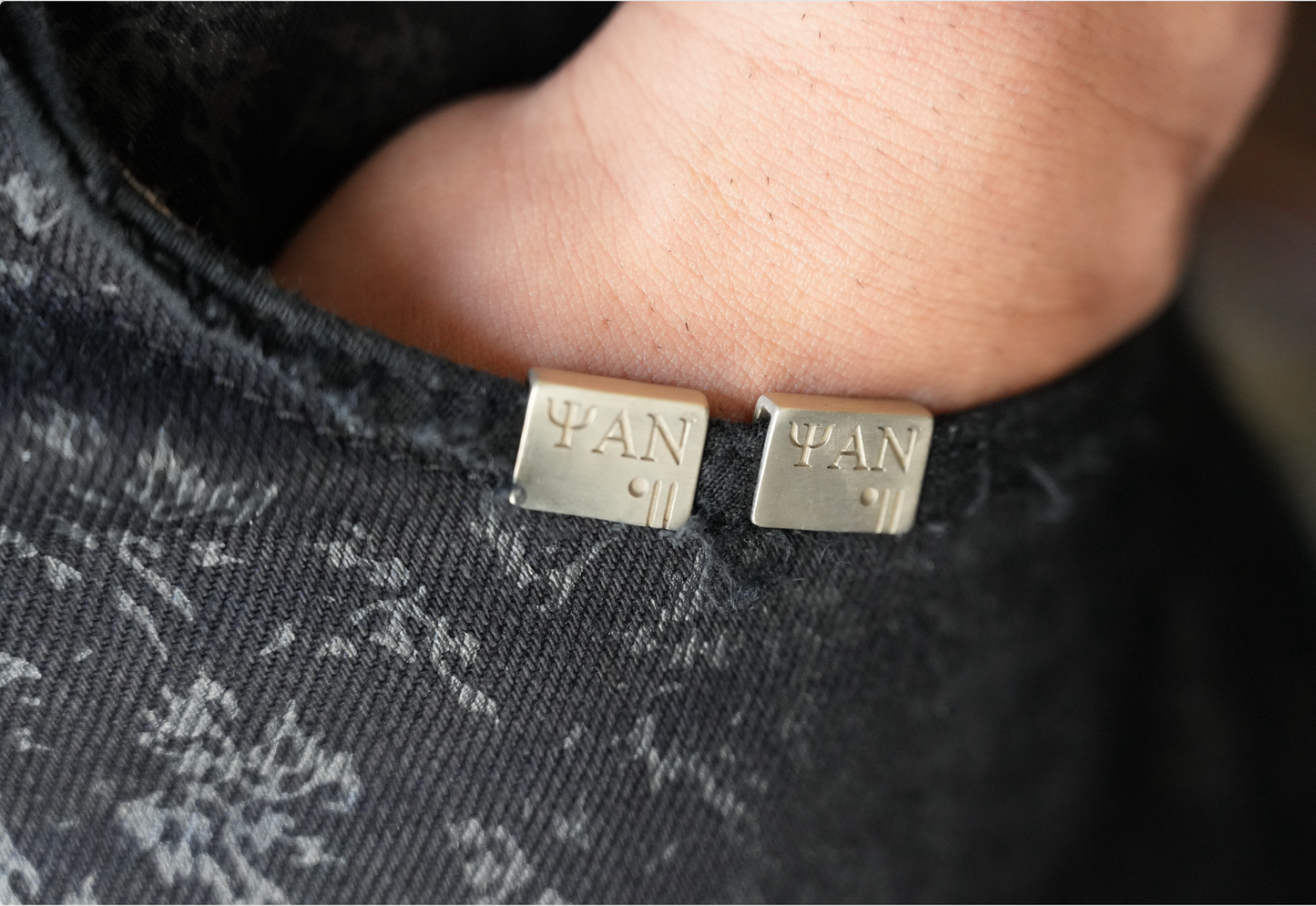 Tribal Pattern Rubber Printing Denim 【Black】TPR001-BK